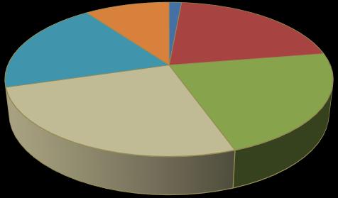 10,0% 1,5% 19,5% 25,9% 21,0% 22,1% Inferior 1.º Ciclo 1.º Ciclo 2.º Ciclo 3.