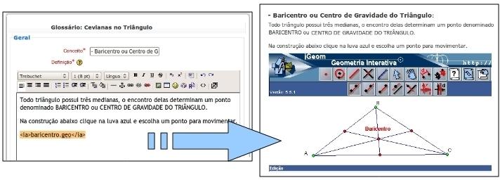 conteúdos criados num ima. Um exemplo de uso interessante deste recurso é deixar o componente glossário do Moodle mais interativo.