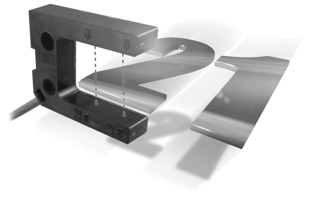 Sensor de objectos transparentes de tamanho standard Utiliza o exclusivo sistema óptico da OMRON ("Inner View") com capacidade para detectar várias formas de garrafas de PET