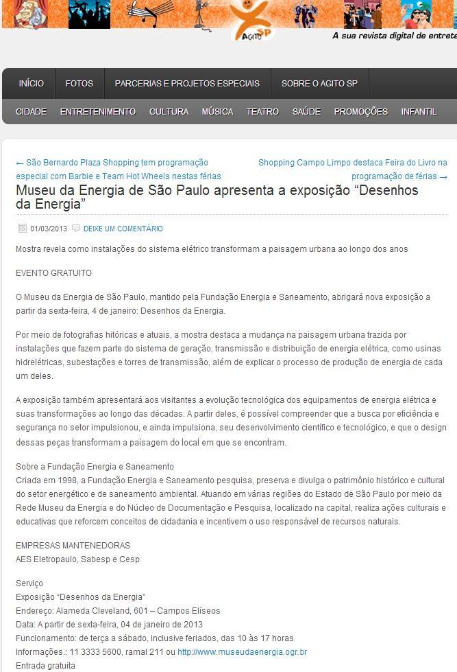 Assunto: Exposição Desenhos da energia