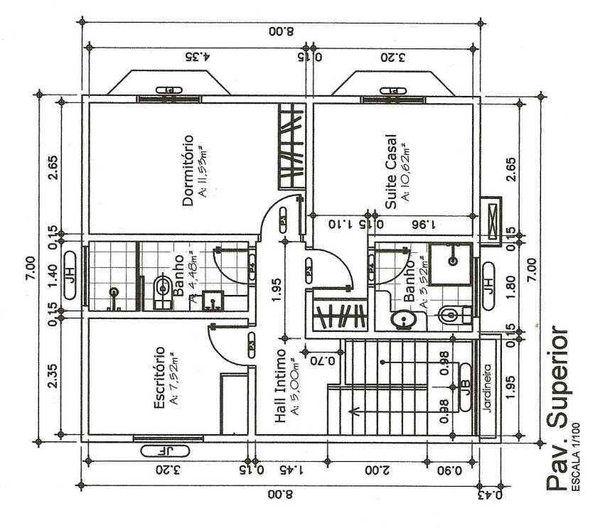 tamanho padrão de 2,10 m de altura e as janelas, de 0,80 m de largura (Figuras 5, 6 e 7).