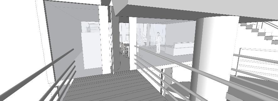 (figura 07) As estreitas escadas ladeadas por delgados guardacorpos que conduzem às salas estar do