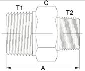 123SS0804 1/2-14 1/4-18 41,1 22,2 7/8 7,1 6600 123SS0806 1/2-14 3/8-18 41,1 22,2 7/8 10,3 6600 123SS1204 3/4-14 1/4-18 45,1 28,6 1.1/8 7,1 6400 123SS1206 3/4-14 3/8-18 42,3 27,0 1.