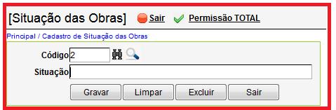 Botão Limpar: Utilize para cadastrar novo local físico.