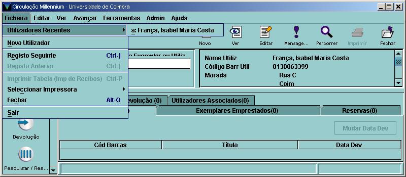 - BARRA DE FERRAMENTAS: Contém os ícones com as operações que se podem realizar segundo a função de circulação que se