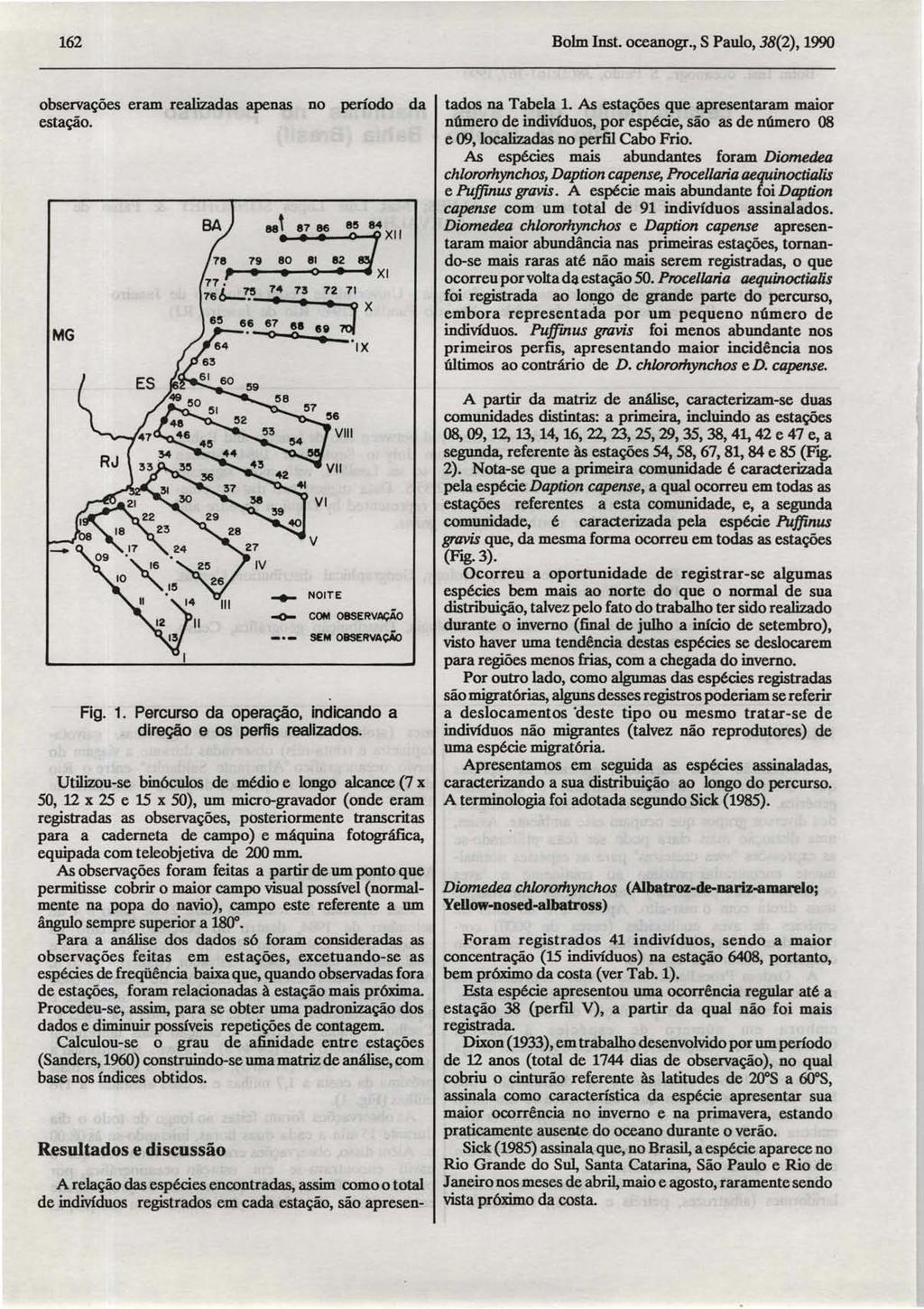 162 Bolm Inst. oceanogr., S Paulo, 38(2),1990 observações eram realizadas apenas no período da estação. MG eet 87 86 815 84 0JXII ; 798182 - o - XI 73 72 71 =y X 6 se?