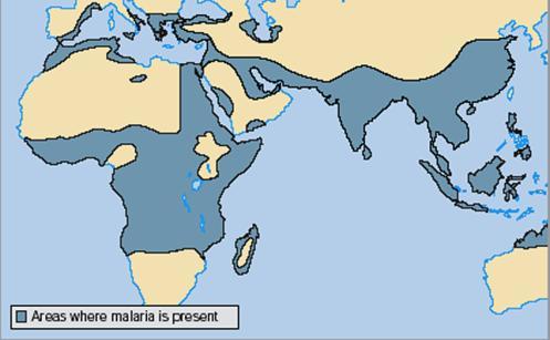 Distribuição da Malária falciparum Frequência do alelo S da anemia