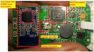 Uma outra alternativa foi fazer um debug dos dados que trafegavam entre o módulo bluetooth e o microcontrolador do Oxímetro.