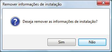 aa mensagem abaixo será exibida após remover as informações de instalação. 3.