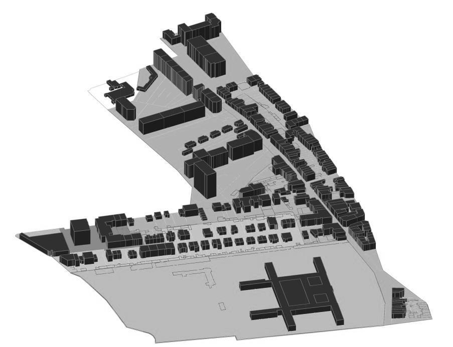 Figura 4.4. Subdivisão da região morfológica C. Figura 4.5. Análise do segundo nível - edificado 3D da área total.