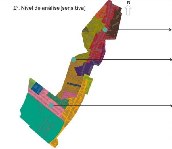 Figura 5.3. Identificação das regiões morfológicas: primeiro nível de análise. Figura 5.4.