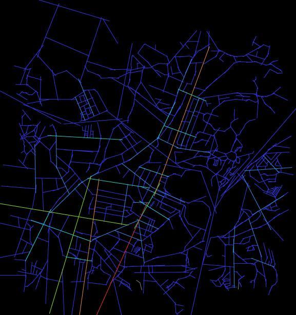 Da análise dos mapas de Escolha Global e Local de raio 3, deduz-se que a Rua de Costa Cabral é um espaço com baixo valor de escolha, que atrai poucos fluxos, sobretudo quando comparado com a Avenida