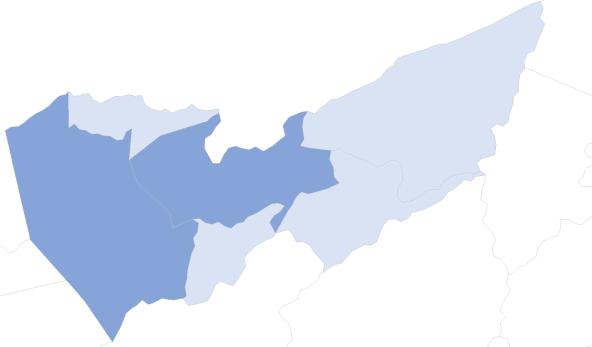 Região Centro Sul Distribuição geográfica dos empregados na região Têxtil Até 5 6 a