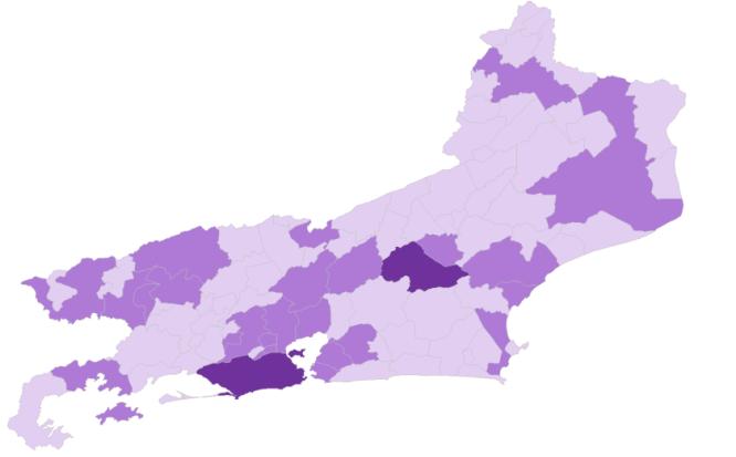 Estado do Rio de Janeiro O MAPA DA MODA Distribuição dos trabalhadores formais da Cadeia na Moda nos municípios fluminenses. Até 1.000 empregados De 1.001 a 10.000 empregados Acima de 10.