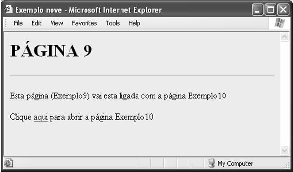 de notas e digitar o seguinte código HTML: <title>exemplo dez</title> <body