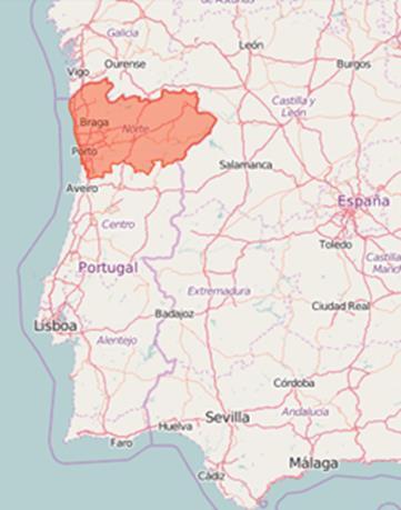 Norte de Portugal e Galiza: alguns indicadores A Região Norte (PT), tem cerca de 3,6 milhões de habitantes, concentrando quase 35% da população residente em Portugal, assegura perto de 39%