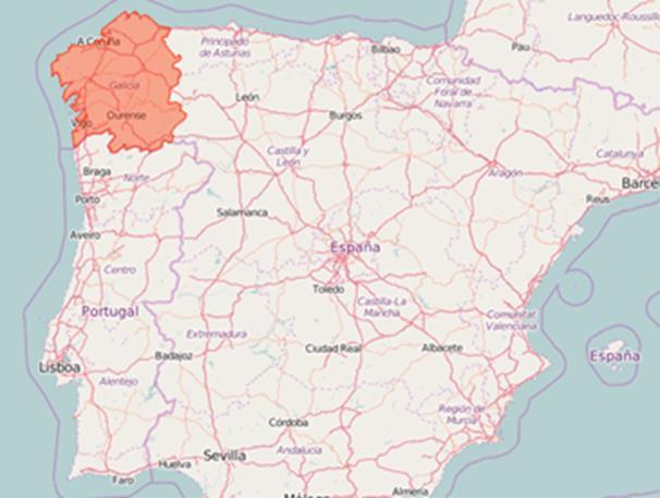 Norte de Portugal e Galiza: alguns indicadores Na Galiza (ES), o produto interno bruto (PIB), a preços de mercado, em 2014, foi estimado em 54.733 milhões de euros, 0,2% inferior ao ano de 2013.