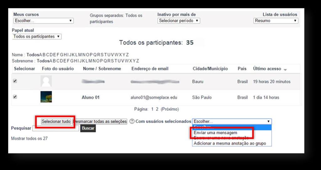 7. Insira a mensagem no campo indicado e, em seguida, clique em Enviar mensagem. 8.