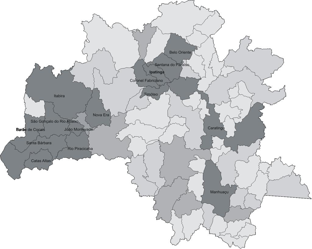 PIB e Valor Agregado Industrial Municipal e Regional - 2013 Valor Agregado Industrial R$ 16,030 bilhões 12,21% do VA Industrial de MG PIB Regional R$ 37,639 bilhões 7,73% do PIB de MG Lista de