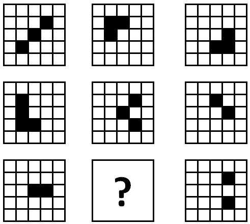 12 Observe as linhas formadas pelas figuras. A figura que substitui o quadrado com (?