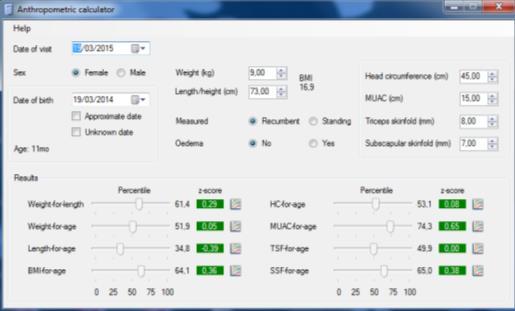 Status, 1995) Calculadora antropométrica (Anthropometric calculator) Percentil ou escore Z 1 Percentil ou escore Z: pontos críticos Altura para idade Valores críticos de