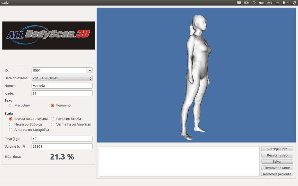 trabalho, estudou-se o aprimoramento do método de estimação de gordura corporal que utiliza as informações geradas pelo Scanner 3D.