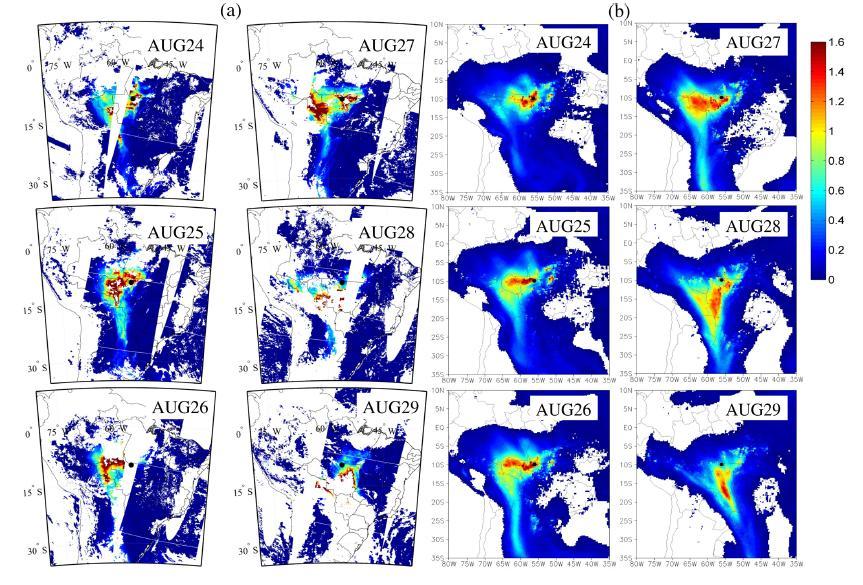 Modelo regional:profundidade ÓPTICA MODELO X OBSERVAÇÃO(MODIS) (período: maiores