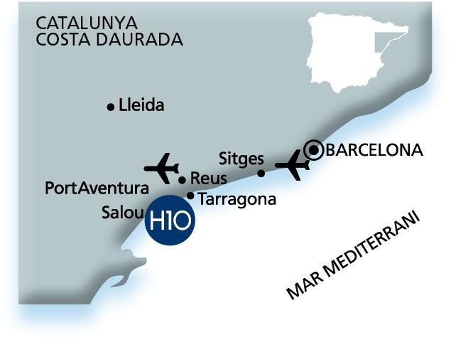 C/ Ginesta, s/n, E-43840 Salou Tarragona Espanha Tel. (34) 977 37 30 11 - Fax. (34) 977 37 17 19 h10.mediterranean.village@h10hotels.com www.hotelh10mediterraneanvillage.