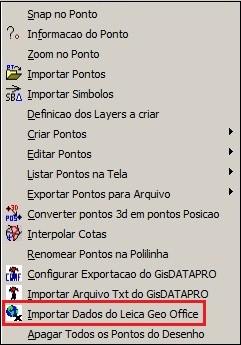 Importar dados do Leica Geo Office (somente