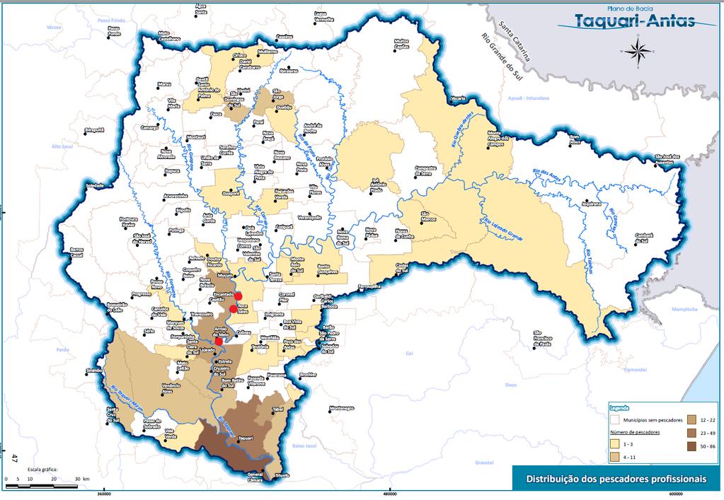 Figura 1. Localização dos municípios na Bacia Hidrográfica do Rio Taquari-Antas. Fonte: COMITÊ DE GERENCIAMENTO DA BACIA HIDROGRÁFICA TAQUARI-ANTAS.