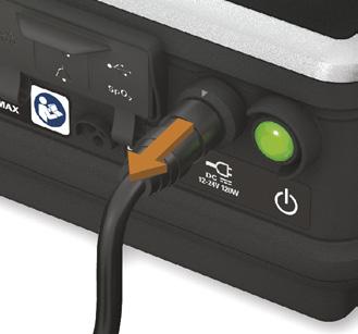 Antes de ligar o cabo eléctrico à fonte de alimentação ResMed, certifique-se de que a extremidade do cabo eléctrico com o conector está correctamente alinhada com a tomada de entrada da fonte