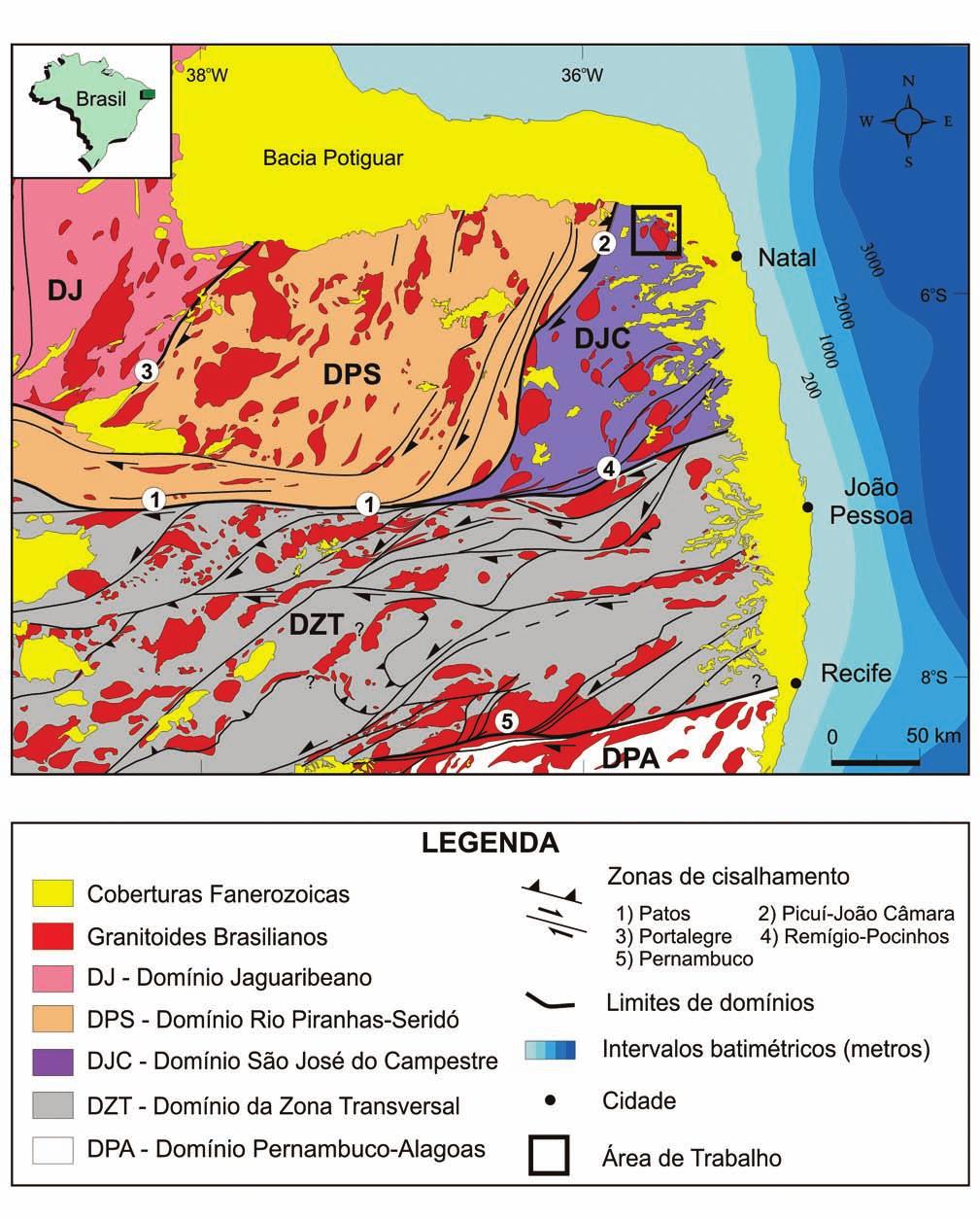 Magmatismo Ediacarano no NE da Província Borborema Fonte: modificado de Santos (2000). Figura 1.