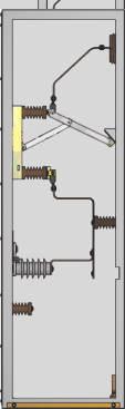 maneira inviolável, tensão nominal 17,5kV - NBI 95kV e 24,0kV - NBI 125kV; [1 Barra de terra interligando todos os equipamentos, fixa externa e frontal diretamente na estrutura principal do cubículo,