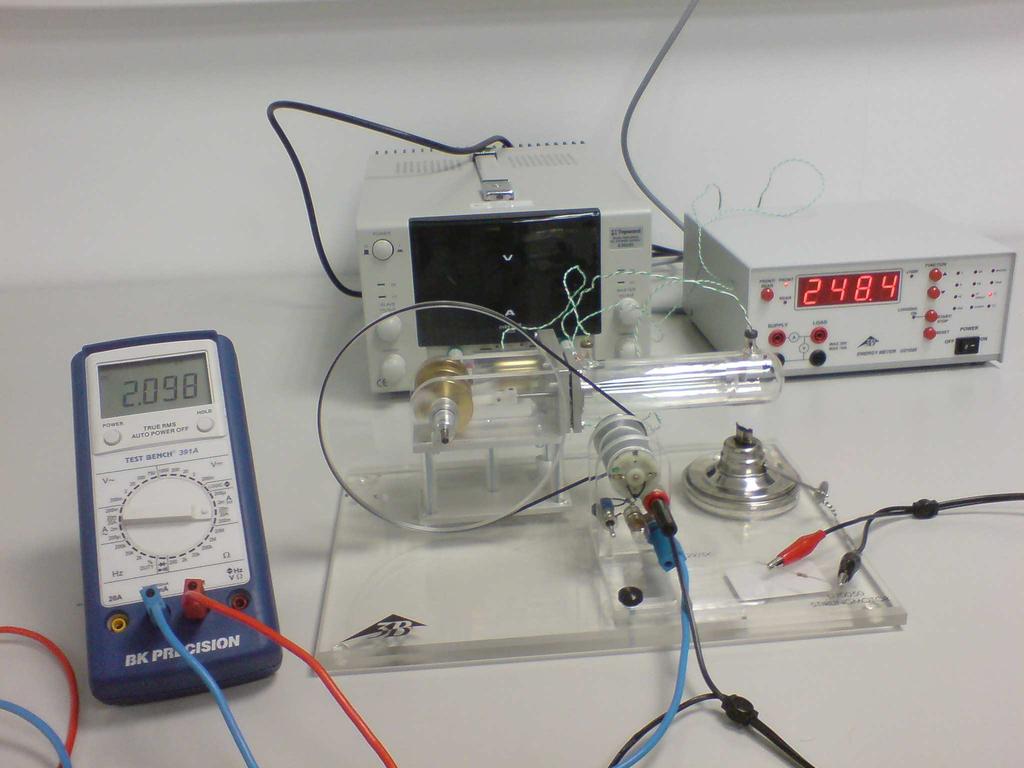 MÉTODO EXPERIMENTAL Experiência 1: Utilização da máquina de Stirling como motor, medida de T 1 e T 2, e cálculo do trabalho mecânico extraído do sistema.