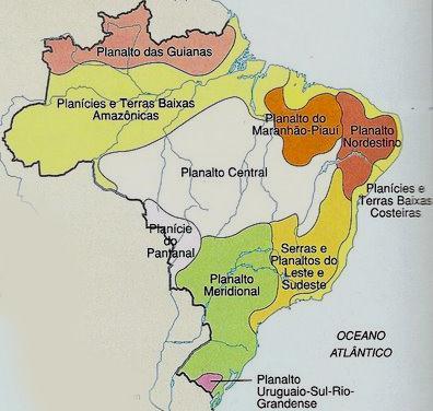 Planície Amazônica Anos 40 Planalto Guiano Planalto Central CLASSIFICAÇÕES Planície Litorânea Anos 60