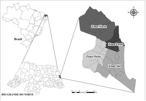 O estudo foi desenvolvido no município de Natal, capital do estado do Rio Grande do Norte, localizado no nordeste do Brasil. O município de Natal tem uma população estimada em 869.