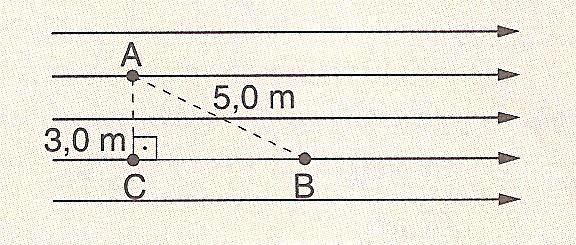 : Como E = d U, a unidade da intensidade do campo elétrico N/C é equivalente a V/m.