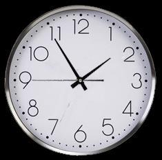 Unidade de tempo O relógio representa em horas metade de um dia.
