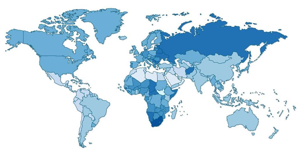 Mapa Comparativo entre Países > Taxa de