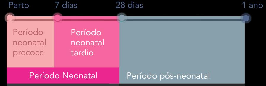 Causas da Mortalidade Infantil Neonatal e Pós-Neonatal A mortalidade infantil é desdobrada em Neonatal e Pós- Neonatal - as causas de morte são diferentes nesses dois períodos: