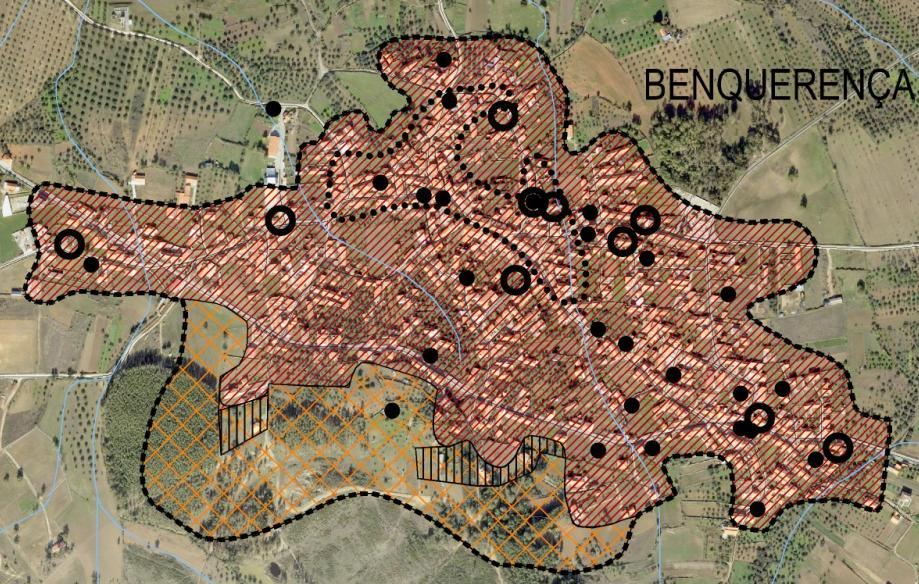 O quadro seguinte sintetiza a informação relativa à ocupação das duas categorias de espaço que constituem o perímetro urbano e quantifica as áreas consideradas como ocupadas no seu interior.