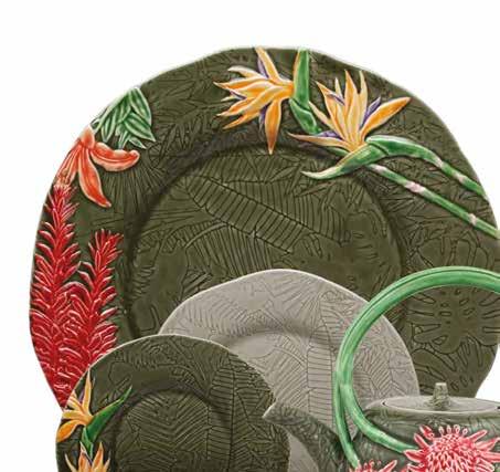 MESA MESA TROPICAL TROPICAL 65019049 Travessa Oval 45 Oval Platter 45 Fuente Oval 45 A 40 mm C 450 mm L 300 mm H 1 4 7 L 17 5 7 W 11 4 5 TROPICAL 65019037 Prato Marcador 34,5 Charger Plate 34,5 Plato