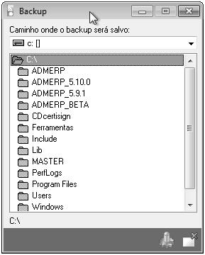 4. No Caminho onde o backup será salvo, selecione a unidade correspondente ao pendrive; 5.