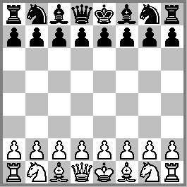 Peças A partida é disputada por16 peças brancas e 16 peças pretas. Observe no diagrama a posição inicial das peças.