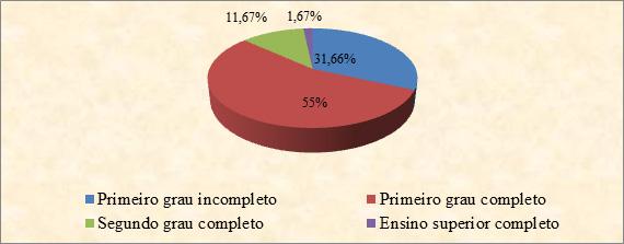 Cláudia Mantovani, Cleci Teresinha Lucini Gráfico 3 Escolaridade das idosas entrevistadas em domicílio Observa-se que mais de 50% das participantes concluíram o Ensino Fundamental, o que leva a crer