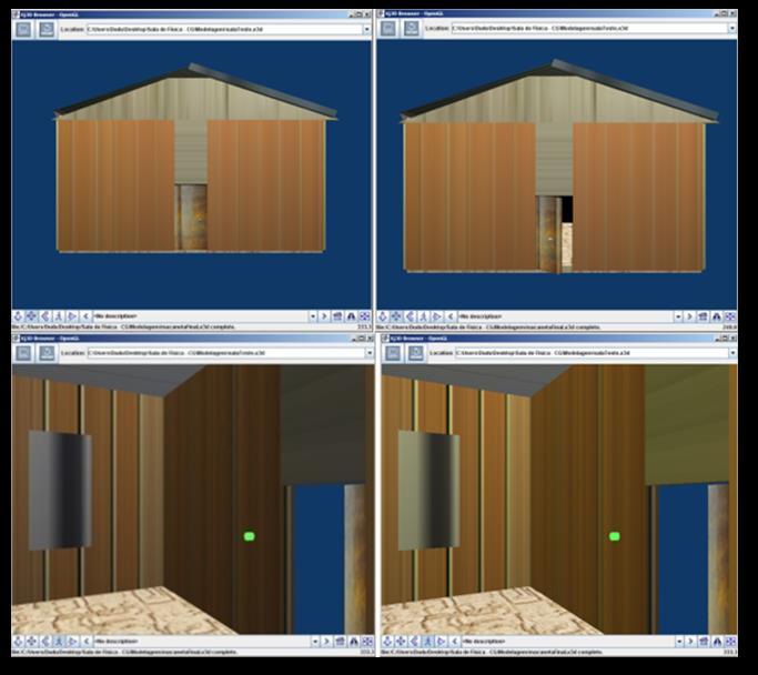 Resultados Iniciais 1º ambiente virtual 3D: uma sala com