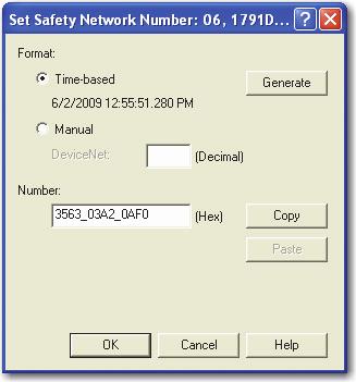 Configuração dos módulos no software RSNetWorx para DeviceNet Capítulo 6 Defina o número da rede de segurança (SNN) Se você tentar definir o número da rede de segurança (SNN) quando uma conexão de
