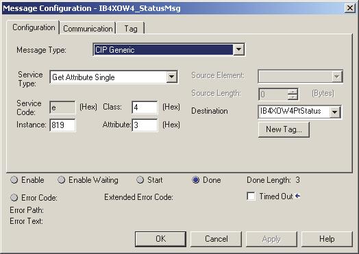 Obter status indicador a partir dos módulos usando mensagens explícitas Apêndice A 2. Utilize os bits de InputStatus e OutputStatus para detectar se um ou mais pontos de E/S do módulo contém falha.