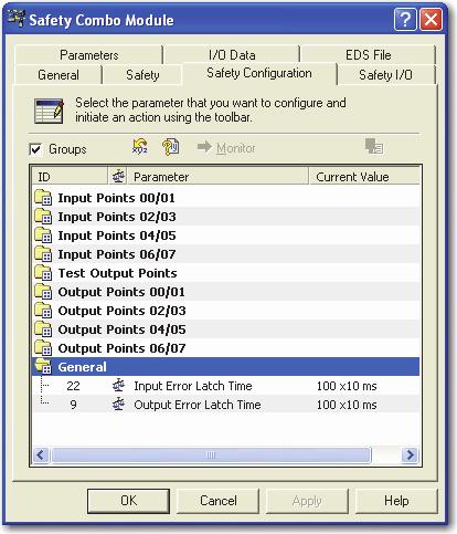 Configuração dos módulos no software RSNetWorx para DeviceNet Capítulo 6 Configuração dos tempos de retenção de erro de entrada e saída Siga estes passos para configurar os tempos de retenção de erro