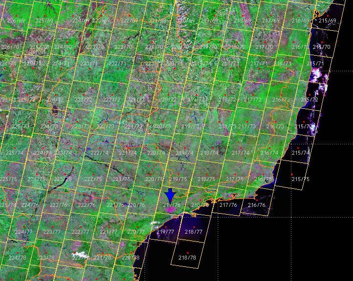 Localização das imagens Landsat-5 TM